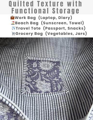 100% Cotton Quilted Tote Bag For Women