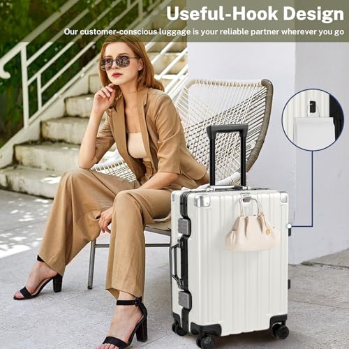Zipperless Carry On Luggage with Wheels 20 inch Hardshell Suitcase
