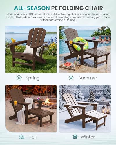 HDPE Folding Adjustable Adirondack Chair with Footrest