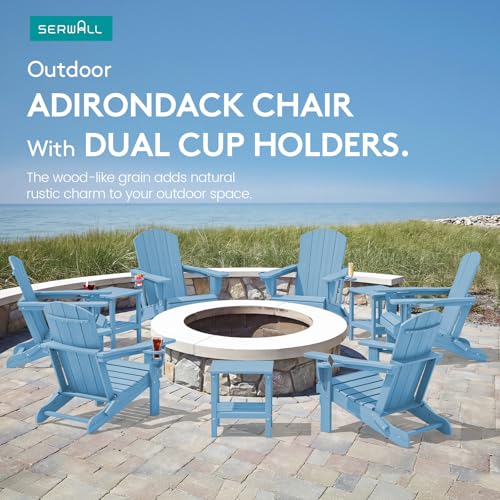 Outdoor Adirondack Chair Set of 2 with Cup Holders (2 Count)