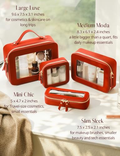 Clear Makeup Bag Travel Cosmetic Case Clear Toiletry Bag with Zipper Traveling Make Up Case Makeup Brush