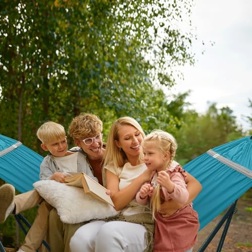 Ultimate Relaxation Portable Hammock Stand with Cotton Canvas Net