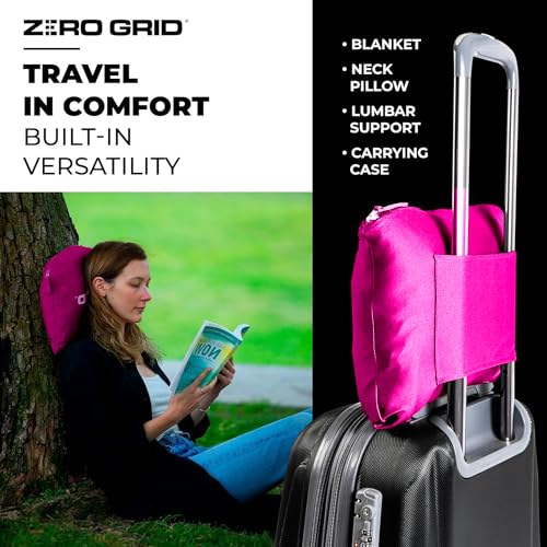 Lightweight Airplane & Travel Blanket with Foot Pockets