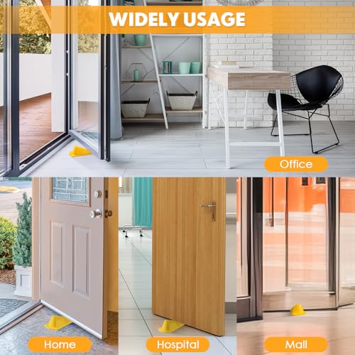 2 Pcs Heavy Duty Rubber Door Stops Wedge Stackable (2 Count)