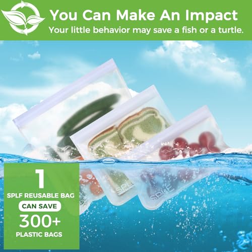 6 Pack Dishwasher Safe Reusable Gallon Freezer Bags (6 Count)
