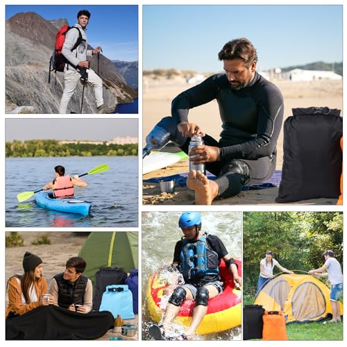 Dry Bag, 6-Pack Ultralight Dry Sack, Outdoor Roll Top Drybags (6 Count)
