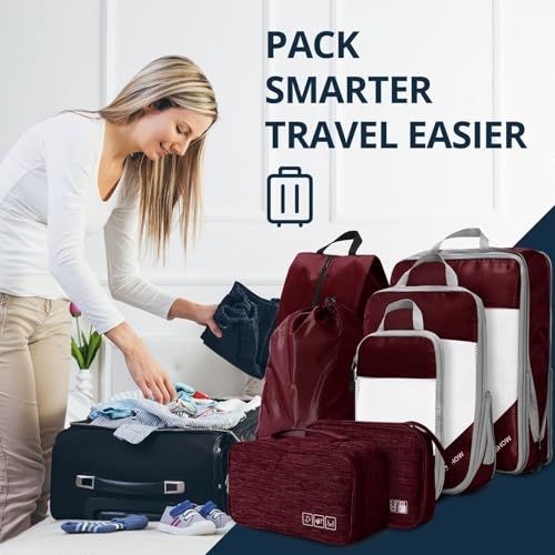 7 Set Compression Packing Cubes for Travel (7 Count)