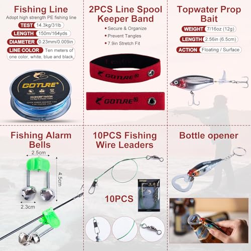 2 Pack 8ft 24T Telescopic Poles & Reels Combo for Freshwater Bass (66 Count)