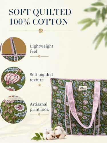 100% Cotton Quilted Tote Bag For Women