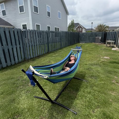 Double Hammock with Stand Included 450lb Capacity Steel Stand