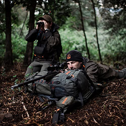 Hunting Backpack Internal Frame for Men Waterproof Hunting Pack with Rifle Holder Rain Cover Extendable 80L+ Capacity