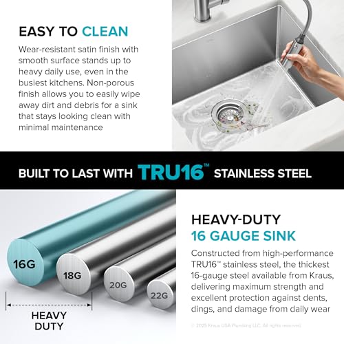 Stainless Steel 17 in 16 Gauge Undermount Sink KHU101