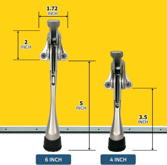 One Touch Kickdown Door Stopper, Door Holder, Heavy Duty Door Stops, Bottom of Door, Height-Adjustable Rubber Tips by HASHI (Antique Bronze 6 inch x 1pack)