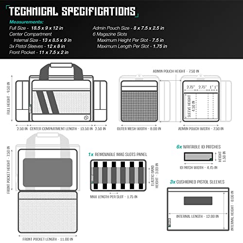 Specialist Series Tactical Triple Pistol Shooting Range Hunting Duffle Bag Gun Carrying Case (3 Count)