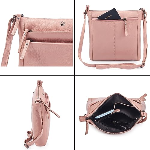 Leather Crossbody Bags for Women Small Genuine Nappa Purse Multi