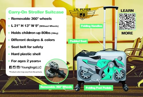 LIL FLYER GO Version 2 Ride On Suitcase for Kids