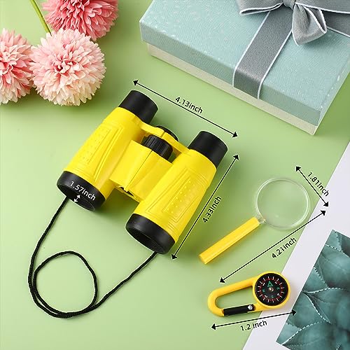 24 Pack Christmas Kid Mini Binocular Compass Magnifying Glass Set for 3