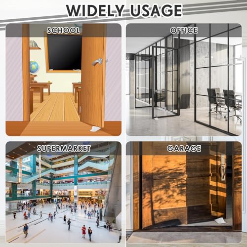 4 Pcs Heavy Duty Rubber Door Stops Wedge Stackable (4 Count)