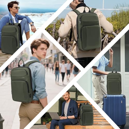 Backpack for Men Slim & Expandable Travel Laptop Backpack with USB Charging Port Water Resistant Anti