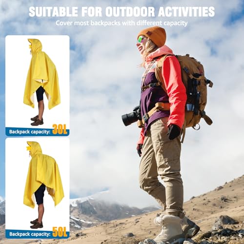 Hooded Rain Poncho for Adult Waterproof Lightweight Raincoat