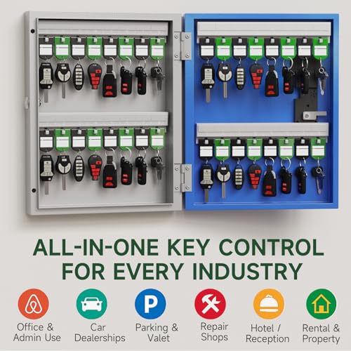 32 Key Lock Box Smart Key Organier Cabinet with Keypad & App for Office