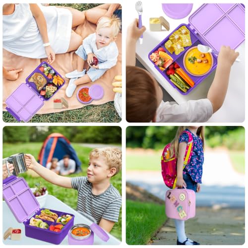 Lunch Box Kids with Thermo Insulated Lunch Bag for School