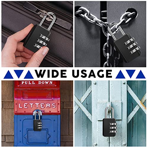 50 Pack 3 Digit Combination Lock Small Combo Locks Waterproof Luggage Number Padlock for Backpack Suitcases Traveling Toolbox School Gym Employee Locker (50 Count)
