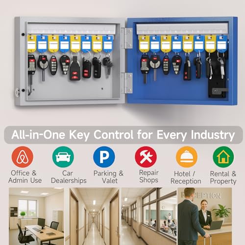 16 Key Lock Box Smart Key Organier Cabinet with Keypad & App for Office