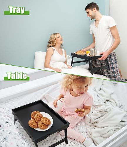 Bamboo Bed Tray Tables with Folding Legs