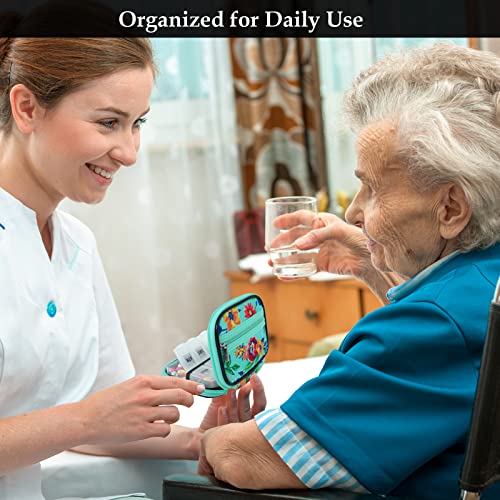 Weekly Travel Pill Organizer Pill Case for Purse with Removable 7 Day Pill Box (2 Count)