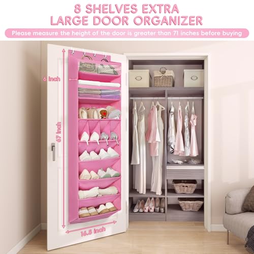 1 Pack 8 Shelves Over The Door Shoe Organizer
