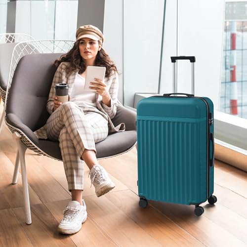 Luggage Sets Durable Hardshell 3 Piece Suitcase with Bags (5 Count)