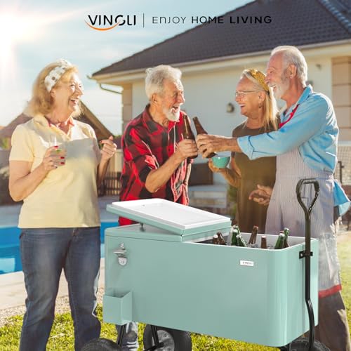 80 Quart Wagon Rolling Cooler Ice Chest