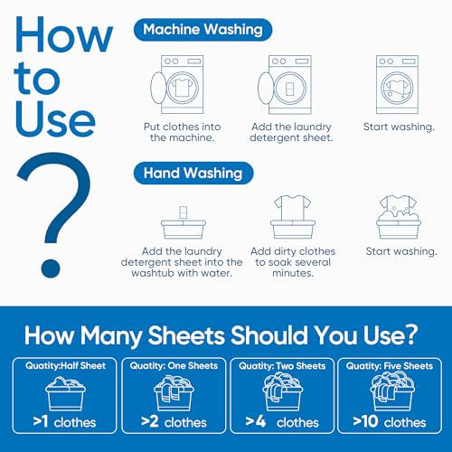 Laundry Detergent Sheets 300 Loads Travel Washer Strips (150 Count)