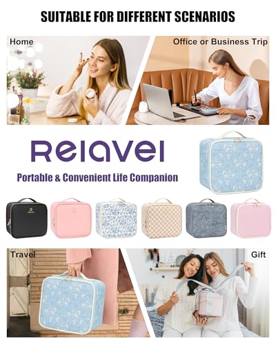Travel Makeup Bag with LED Mirror for Women Girls