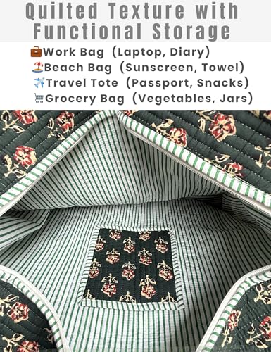 100% Cotton Quilted Tote Bag For Women