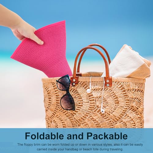 Sun Hats for Women Wide Brim Summer Hat Large Floppy Sun Straw Hat Foldable Packable Beach Hats UPF 50+