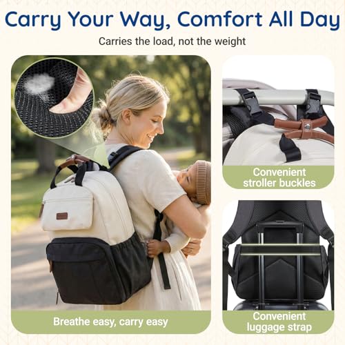 Diaper Bag Backpack Travel Baby Bag with Changing Pad for Mom Dad