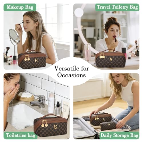 Initial Makeup Bag Personalized Gift for Women Teen Girls