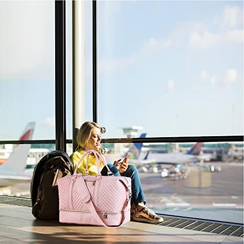 Leather Travel Bag with Shoe Pouch