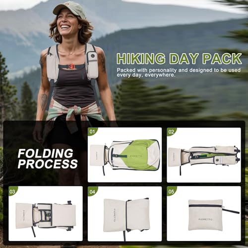 10L Hiking Backpack for Men Women Lightweight Foldable Small Daypack for Travel Camping Outdoor