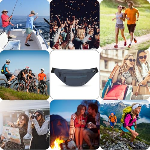 Large Fanny Pack for Men Women Sling Bag with 4