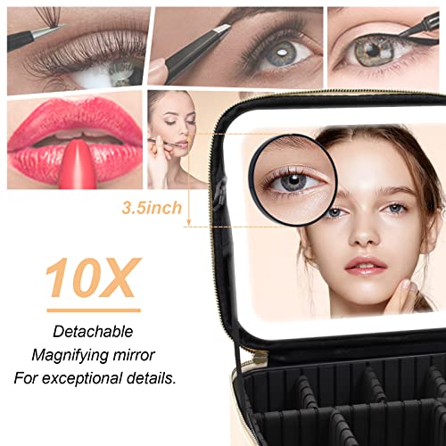 Portable Travel Makeup Bag with Lighted Mirror