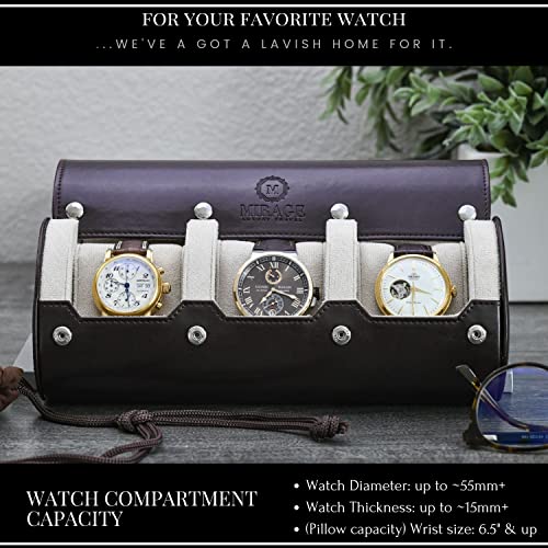 Watch Travel Case for Men Watch Roll for Travel Organizer and Display Watch Case (44 Count)