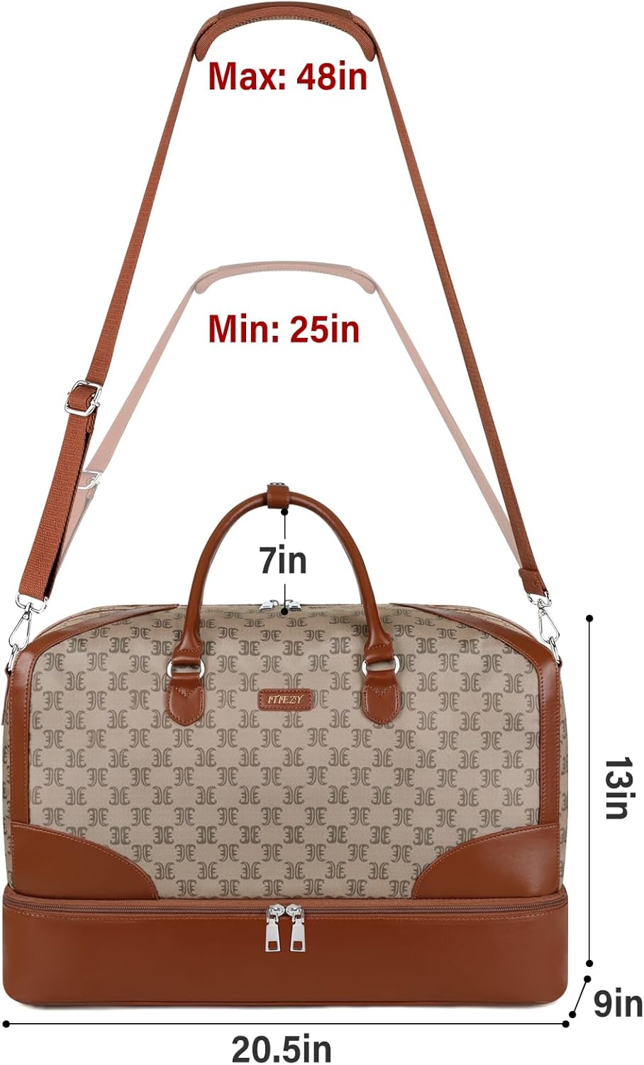 Weekender Bag for Women, Travel Duffel Bag Carry On Overnight Bag with Shoe Compartment Large Nylon Travel Weekend Tote Bag - Roamly