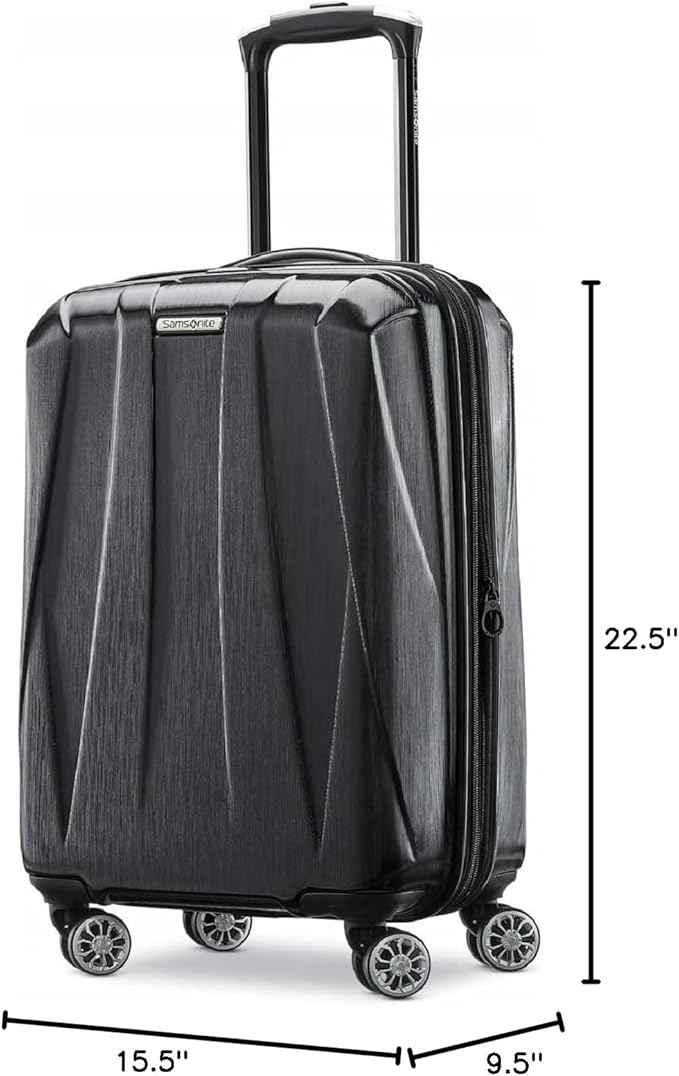 Samsonite Centric 2 Hardside Expandable Luggage with Spinner Wheels, Black, Carry-On 20-Inch