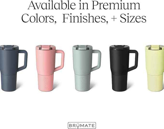 BrüMate Müv - 25oz 100% Leak Proof Insulated Coffee Mug with Handle & Lid - Stainless Steel Coffee Travel Mug - Double Walled Coffee Cup (Neon Pink)