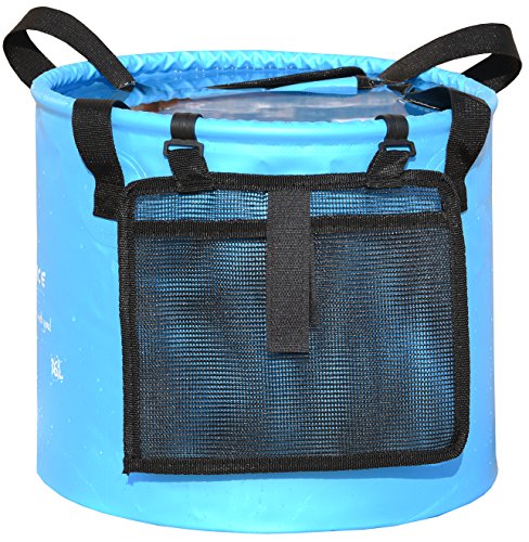Collapsible Bucket with Mesh Tool Pocket