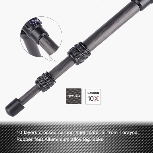 AOKA 28in/1.1lb Mini Portable Carbon Fiber Tripod, Lightweight Compact Travel Tabletop Tripod Stand for Phone,Camera,Camcorder,Projector,Webcam, with Metal Phone Mount & Center Column