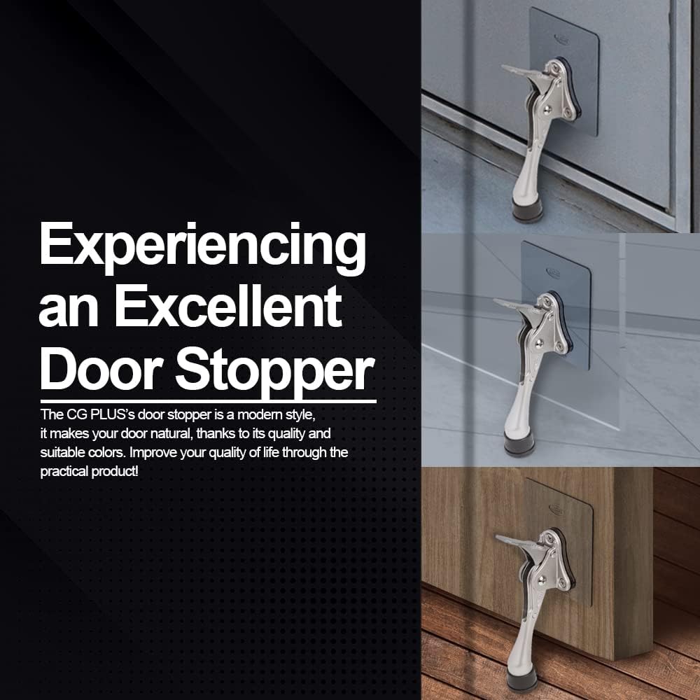 One-Touch Doorstop Adhesive Bracket (Satin Nickel, 4inch x 2pack)